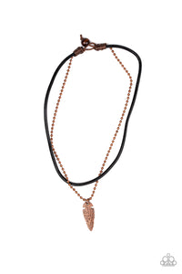 Paparazzi "Arrowhead Anvil" Copper Mens Urban Necklace Unisex Paparazzi Jewelry