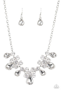 Paparazzi "Debutante Drama" White Necklace & Earring Set Paparazzi Jewelry