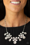 Paparazzi "Debutante Drama" White Necklace & Earring Set Paparazzi Jewelry