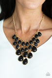 Paparazzi "  Shop Til You TEARDROP" Black Necklace & Earring Set Paparazzi Jewelry