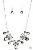 Paparazzi "Debutante Drama" Silver Necklace & Earring Set Paparazzi Jewelry