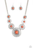 Paparazzi "Tiger Trap" Orange Necklace & Earring Set Paparazzi Jewelry
