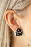 Paparazzi "Rebel Rapture" Black Clip On Earrings Paparazzi Jewelry