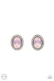 Paparazzi "Have A GLOW At It!" Pink Opalescent Gem Silver Clip On Earrings Paparazzi Jewelry