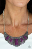 Paparazzi VINTAGE VAULT "Lion Den" Purple Necklace & Earring Set Paparazzi Jewelry