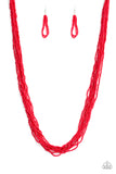 Paparazzi "Congo Colada" Red Necklace & Earring Set Paparazzi Jewelry