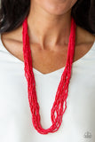 Paparazzi "Congo Colada" Red Necklace & Earring Set Paparazzi Jewelry