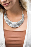 Paparazzi "Geographic Goddess" FASHION FIX Silver Necklace & Earring Set Paparazzi Jewelry