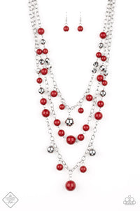 Paparazzi "The Partygoer" FASHION FIX Red Necklace & Earring Set Paparazzi Jewelry