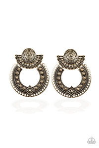 Paparazzi "Texture Takeover" Brass Post Earrings Paparazzi Jewelry