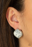 Paparazzi "Marble Marvel" White Post Earrings Paparazzi Jewelry