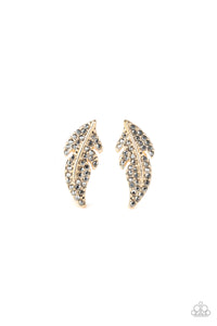 Paparazzi "Feathered Fortune" Gold Post Earrings Paparazzi Jewelry