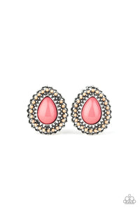 Paparazzi VINTAGE VAULT "Beaded Blast" Pink Post Earrings Paparazzi Jewelry
