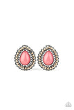 Paparazzi VINTAGE VAULT "Beaded Blast" Pink Post Earrings Paparazzi Jewelry
