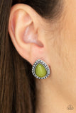 Paparazzi VINTAGE VAULT "Boldly Beaded" Green Post Earrings Paparazzi Jewelry