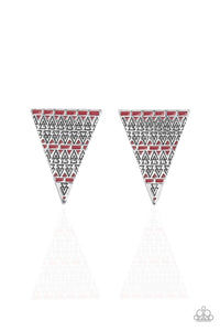 Paparazzi VINTAGE VAULT "Terra Tricolor" Red Post Earrings Paparazzi Jewelry