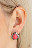 Paparazzi VINTAGE VAULT "Boldly Beaded" Pink Post Earrings Paparazzi Jewelry