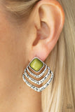 Paparazzi VINTAGE VAULT "Rebel Ripple" Green Post Earrings Paparazzi Jewelry
