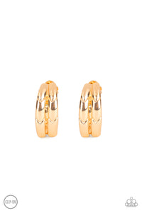 Paparazzi "Ringing in Radiance" Gold Clip On Earrings Paparazzi Jewelry