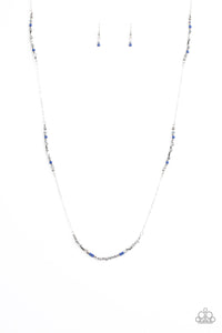 Paparazzi "Mainstream Minimalist" Blue Necklace & Earring Set Paparazzi Jewelry