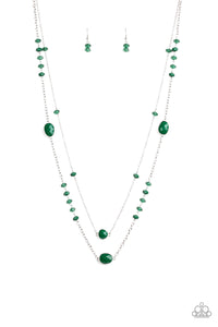 Paparazzi "Dazzle The Crowd" Green Necklace & Earring Set Paparazzi Jewelry