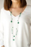 Paparazzi "Dazzle The Crowd" Green Necklace & Earring Set Paparazzi Jewelry