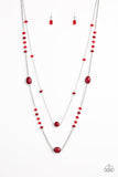 Paparazzi "Dazzle The Crowd" Red Necklace & Earring Set Paparazzi Jewelry