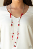 Paparazzi "Dazzle The Crowd" Red Necklace & Earring Set Paparazzi Jewelry