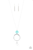 Paparazzi "Optical Illusion" Blue Lanyard Necklace & Earring Set Paparazzi Jewelry