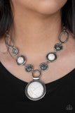 Paparazzi “Sedona Drama” White Necklace & Earring Set Paparazzi Jewelry