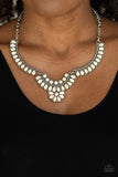 Paparazzi "Omega Oasis" White Necklace & Earring Set Paparazzi Jewelry