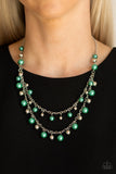 Paparazzi "Fantastic Flair" Green Necklace & Earring Set Paparazzi Jewelry