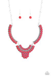 Paparazzi "Omega Oasis" Red Necklace & Earring Set Paparazzi Jewelry