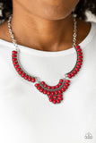 Paparazzi "Omega Oasis" Red Necklace & Earring Set Paparazzi Jewelry