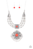 Paparazzi "Santa Fe Solstice" Red Necklace & Earring Set Paparazzi Jewelry