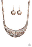 Paparazzi VINTAGE VAULT "On The MANE Stage" Copper Necklace & Earring Set Paparazzi Jewelry
