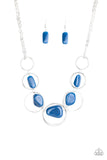 Paparazzi "Travel Log" Blue Necklace & Earring Set Paparazzi Jewelry