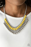 Paparazzi VINTAGE VAULT "Beaded Bliss" Yellow Necklace & Earring Set Paparazzi Jewelry