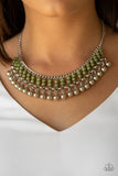 Paparazzi VINTAGE VAULT "Beaded Bliss" Green Necklace & Earring Set Paparazzi Jewelry