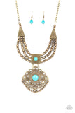 Paparazzi "Santa Fe Solstice" Brass Necklace & Earring Set Paparazzi Jewelry
