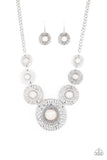 Paparazzi "Tiger Trap" White Necklace & Earring Set Paparazzi Jewelry