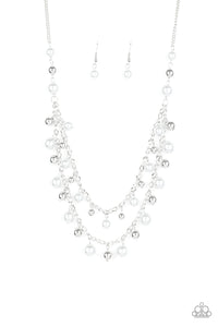 Paparazzi VINTAGE VAULT "Fantastic Flair" Silver Necklace & Earring Set Paparazzi Jewelry