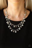 Paparazzi VINTAGE VAULT "Fantastic Flair" Silver Necklace & Earring Set Paparazzi Jewelry