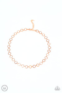 Paparazzi "Roundabout Radiance" Copper Choker Necklace & Earring Set Paparazzi Jewelry