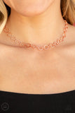 Paparazzi "Roundabout Radiance" Copper Choker Necklace & Earring Set Paparazzi Jewelry