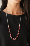 Paparazzi "Stratosphere Sparkle" Red Necklace & Earring Set Paparazzi Jewelry