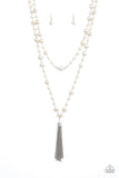 Paparazzi "Social Hour" White Necklace & Earring Set Paparazzi Jewelry