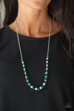 Paparazzi "Stratosphere Sparkle" Green Necklace & Earring Set Paparazzi Jewelry