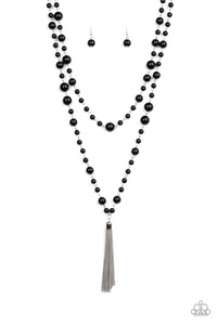 Paparazzi "Social Hour" Black Necklace & Earring Set Paparazzi Jewelry