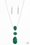 Paparazzi "Making an Impact" Green Marble Finish Acrylic Silver Necklace & Earring Set Paparazzi Jewelry